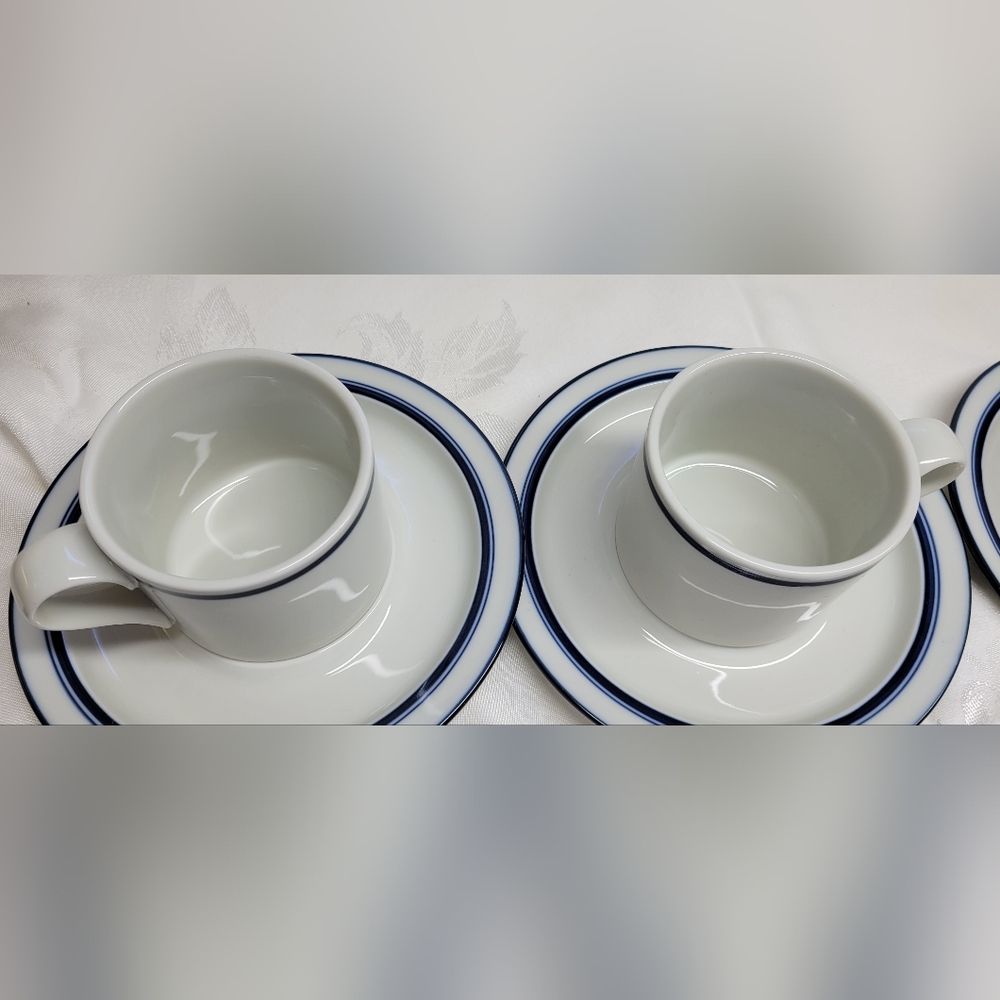 Dansk Bistro White and Blue Dinnerware Set - Picture 3 of 5